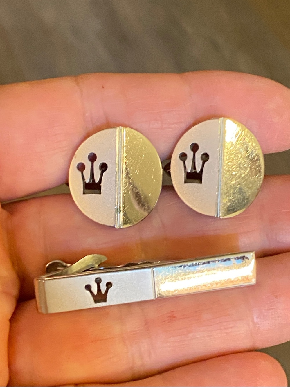 Vintage Swank Cufflink & Tie Clip Set – Mid Century  Silver/ Retro Menswear